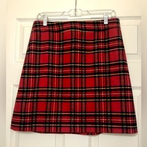 JCREW A-Line Red Plaid Skirt